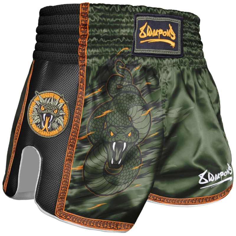 8 WEAPONS: KIDS BEASTIAL VIPER MUAY THAI SHORTS - KHAKI