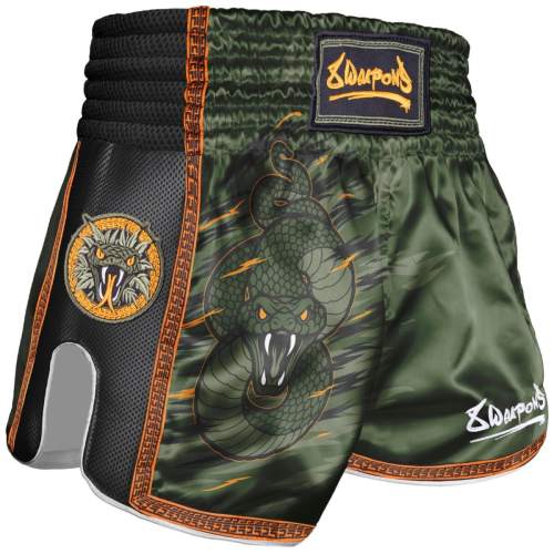 8 WEAPONS: KIDS BEASTIAL VIPER MUAY THAI SHORTS - KHAKI