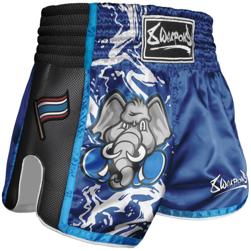 8 WEAPONS: KIDS JIPE MUAY THAI SHORTS - BLUE