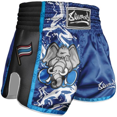 8 WEAPONS: KIDS JIPE MUAY THAI SHORTS - BLUE