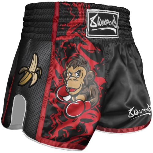8 WEAPONS: KIDS JOE MUAY THAI SHORTS - BLACK/RED