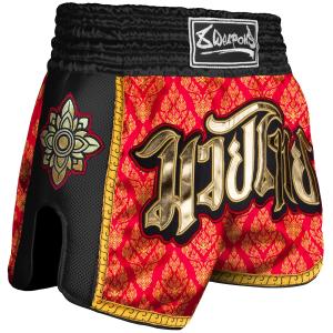 8 WEAPONS: ANCIENT 2.0 MUAY THAI SHORTS - RED/GOLD