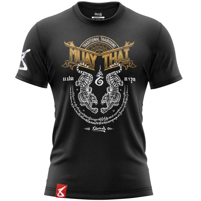 8 WEAPONS: SAK YANT TIGERS T-SHIRT - BLACK