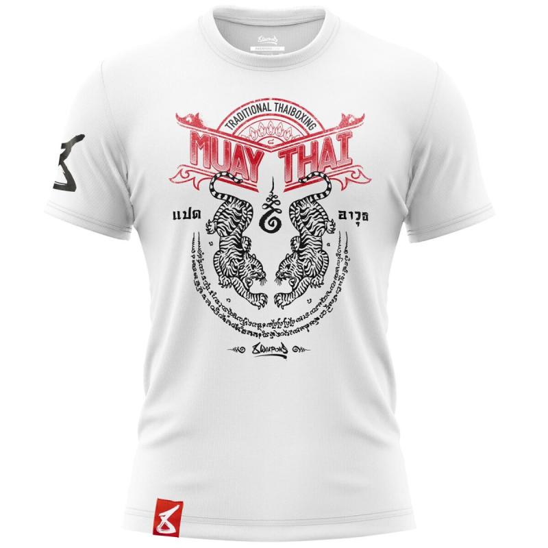 8 WEAPONS: SAK YANT TIGERS T-SHIRT - WHITE