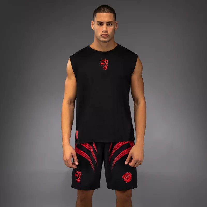 VENUM: x MIKE TYSON TIGER SLEEVELESS T-SHIRT - MÖRKSVART