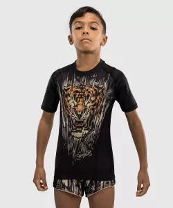 VENUM: TIGER KIDS SHORT SLEEVE RASHGUARD - BLACK/NEON ORANGE