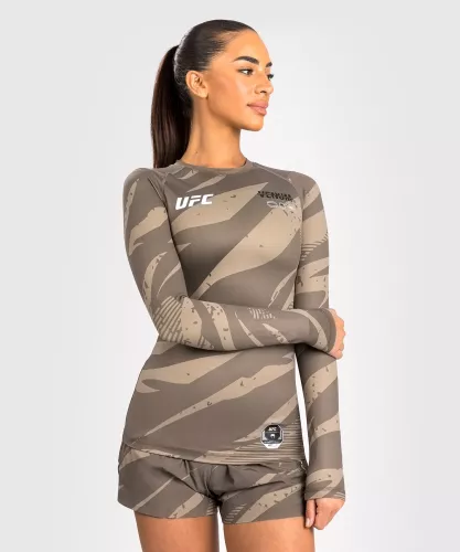 VENUM: UFC ADRENALINE FIGHT WEEK WOMEN'S PERFORMANCE LONG SLEEVE RASHGUARD - DESERT CAMO
