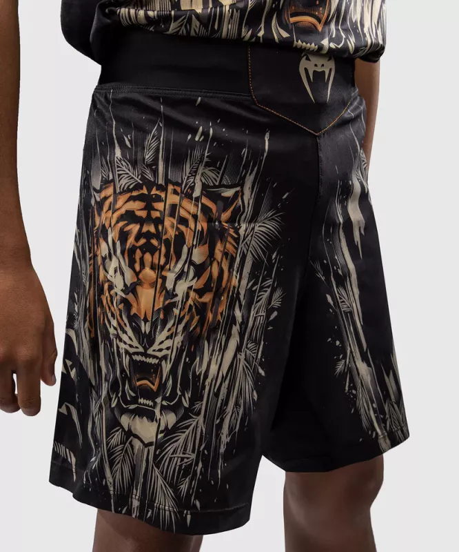 VENUM: TIGER KIDS FIGHT SHORTS - SVART/NEON ORANGE