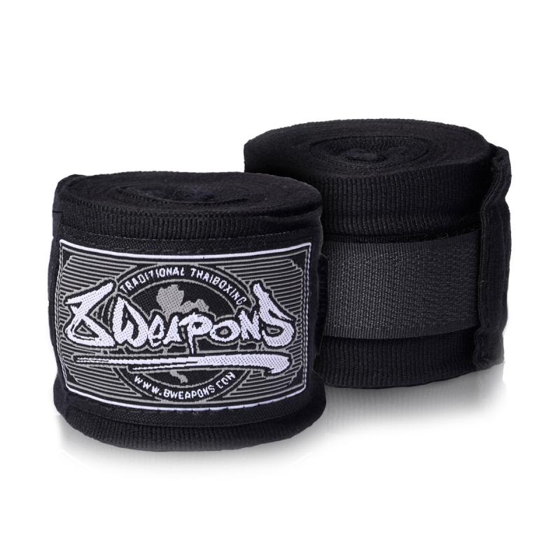 8 WEAPONS: HAND WRAPS SEMI ELASTIC 5 M - BLACK