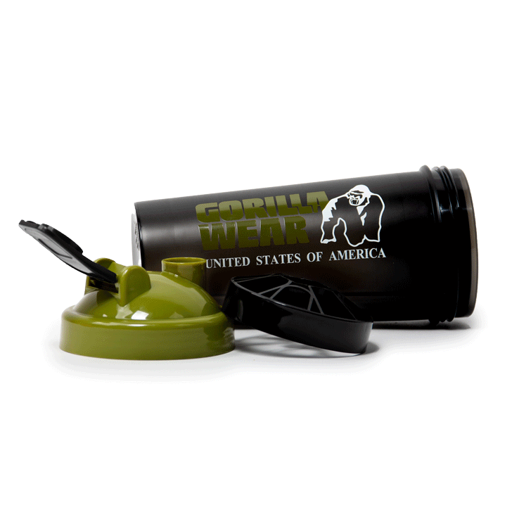 GORILLA WEAR: SHAKER XXL 1000ml - SVART/GRÖN
