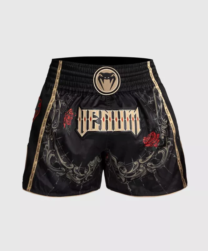 VENUM: SANTA MUERTE 5.0 MUAY THAI SHORTS - DEEP BLACK/GOLD