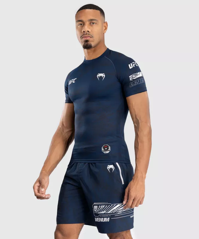 VENUM: UFC FUSION FIGHT WEEK MEN'S PERFORMANCE SHORT SLEEVE RASHGUARD - OCEANIC BLUE