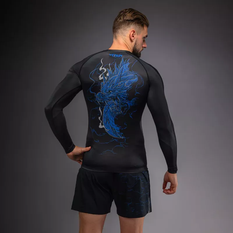 VENUM: THUNDER DRAGON LONG SLEEVE RASHGUARD - BLACK/ROYAL BLUE