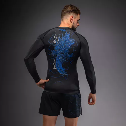 VENUM: THUNDER DRAGON LONG SLEEVE RASHGUARD - BLACK/ROYAL BLUE