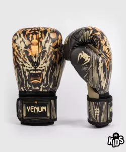 VENUM: TIGER KIDS BOXING GLOVES - BLACK/NEON ORANGE