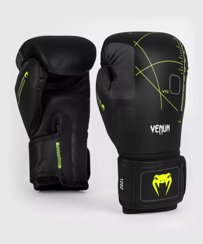 VENUM: TRAINING CAMP 4.0 BOXING GLOVES - BLACK/NEON GREEN
