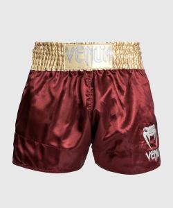 VENUM CLASSIC MUAY THAÏ SHORTS - BURGUNDY/GOLD/WHITE