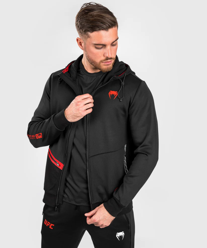 VENUM: UFC ADRENALINE FIGHT WEEK MEN'S ZIP HOODIE - SVART
