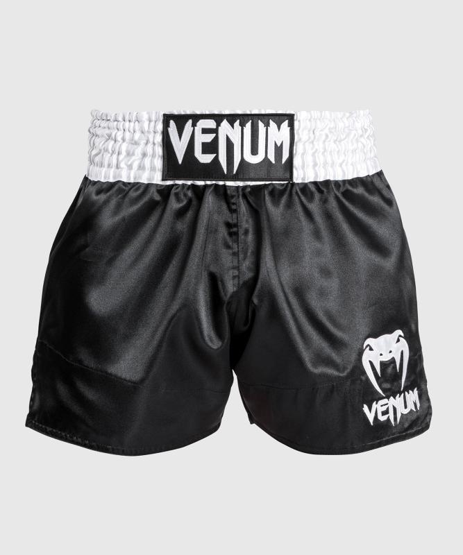 VENUM CLASSIC MUAY THAÏ SHORT - BLACK/WHITE/WHITE