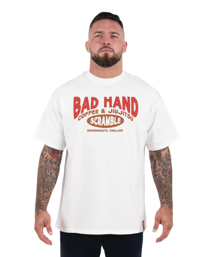 SCRAMBLE: X BAD HAND COFFEE T-SHIRT - WHITE