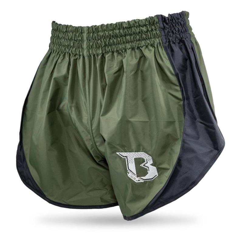 BOOSTER: RETRO HYBRID MUAY THAI SHORTS - GRÖN/SVART