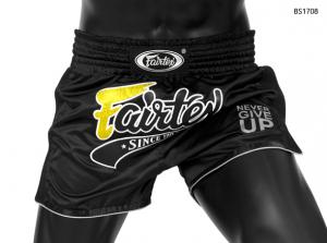 FAIRTEX: MUAY THAI SHORTS SLIM CUT BS1708 - SVART