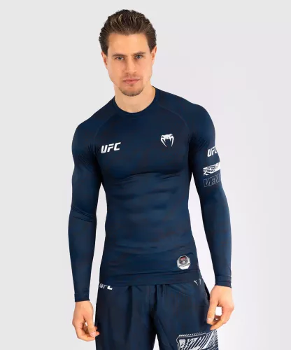 VENUM: UFC FUSION FIGHT WEEK MEN'S PERFORMANCE LONG SLEEVE RASHGUARD - OCEANIC BLUE