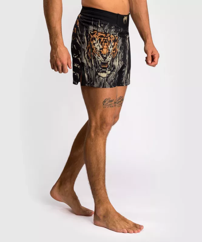 VENUM: TIGER MEN'S FIGHT SHORTS - BLACK/NEON ORANGE