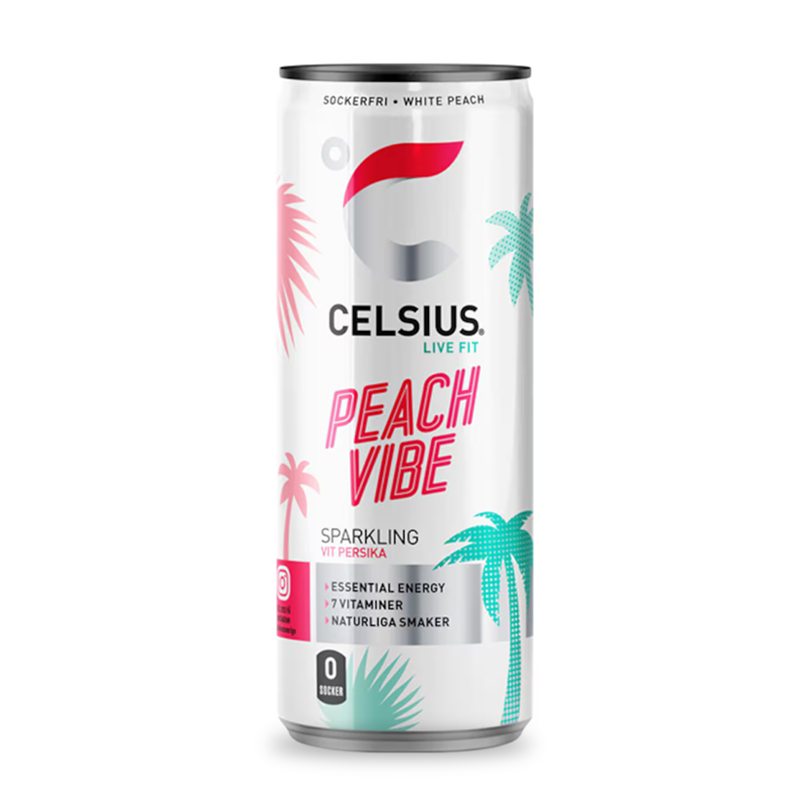 CELSIUS: ENERGIDRYCK PEACH VIBE - 355ml