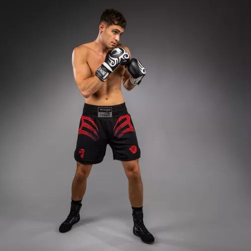 VENUM: X MIKE TYSON TIGER BOXING SHORTS - DEEP BLACK/INTENSIVE RED