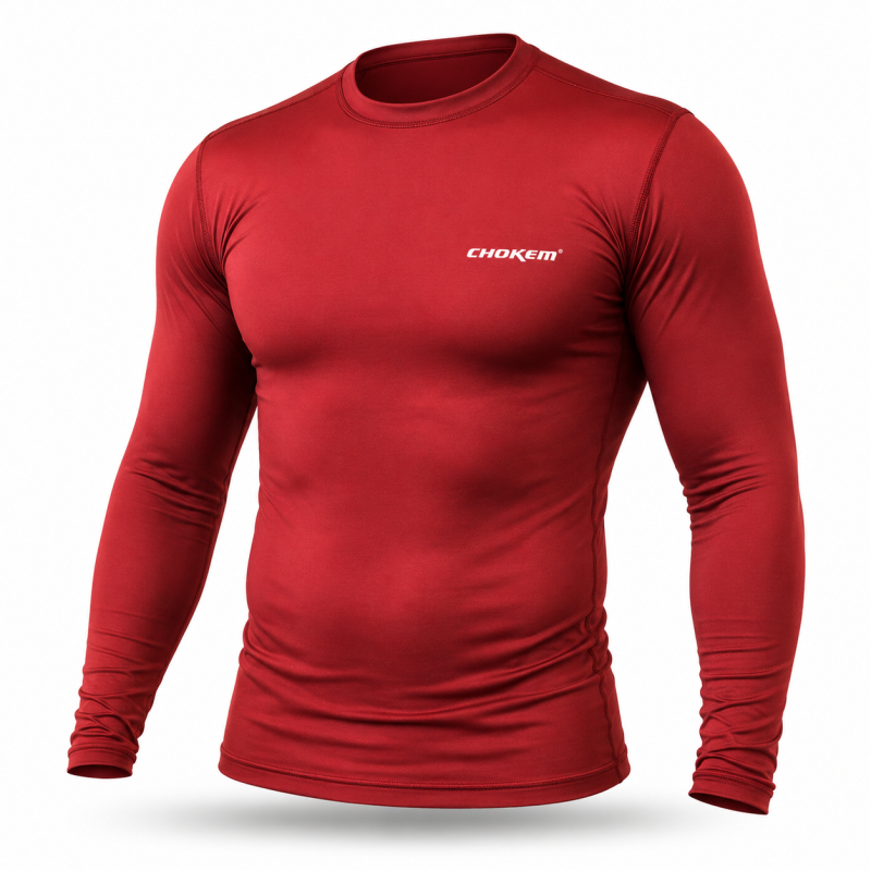 CHOKEM: CLEAN CUT LONG SLEEVE RASHGUARD - RED WINE