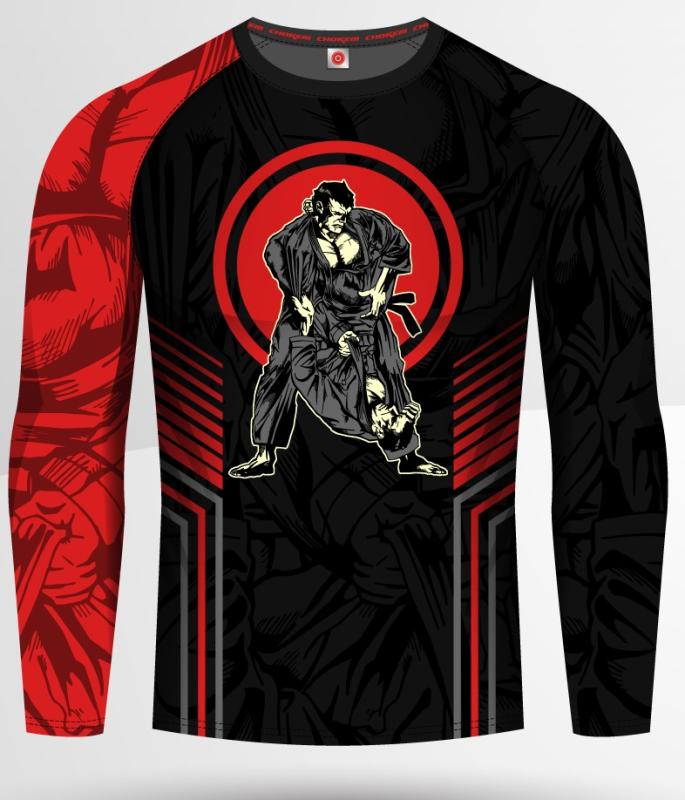 CHOKEM: KIDS BRAWL RASHGUARD LÅNGÄRMAD - SVART/RÖD