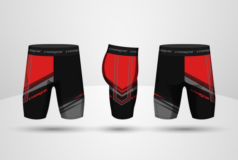 CHOKEM: BRAWL VALE TUDO SHORTS - SVART/RÖD