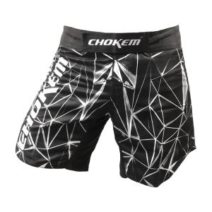 CHOKEM: CRYSTAL MMA SHORTS - BLACK/WHITE