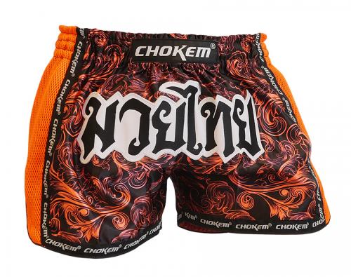 Muay Thai Shorts Kickbox Hose Thai Boxen K1 Shorts Dutch Style Orange 100%Satin 