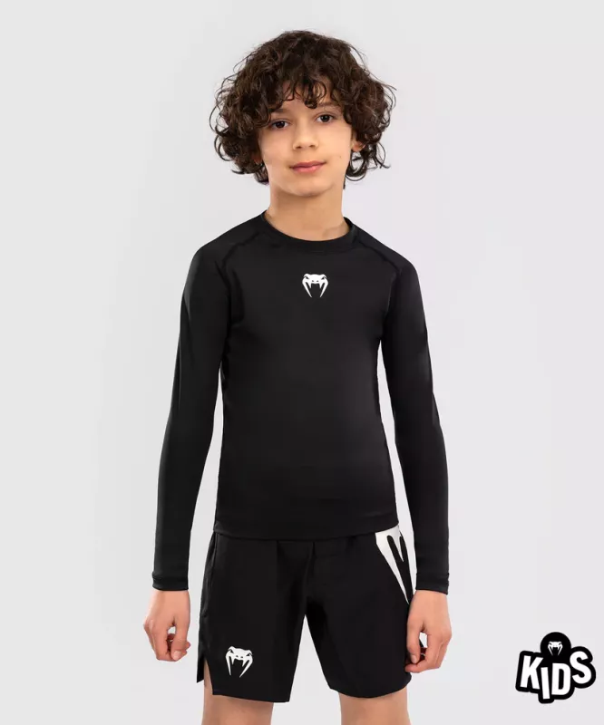 VENUM: CONTENDER KIDS RASHGUARD LONG SLEEVES - BLACK
