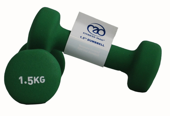 FITNESS-MAD: PAIR OF 1,5KG NEO DUMBBELLS