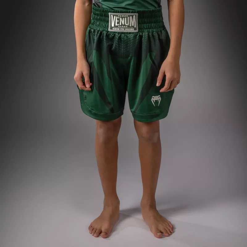 VENUM: ATTACK KIDS BOXING SHORTS - FOREST / OFF / WHITE / GREEN