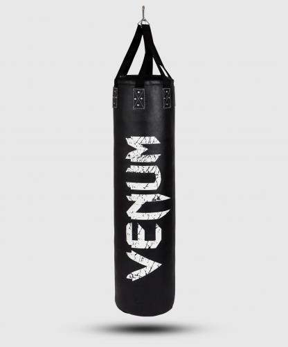 VENUM: CHALLENGER HEAVY BAG + CEILING HOOK - BLACK/WHITE - FILLED - 130CM