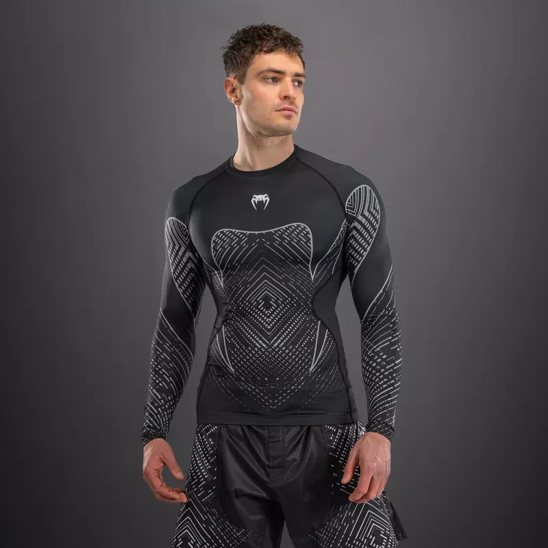 VENUM: MIDNIGHT FURY LONG SLEEVE RASHGUARD - BLACK/GREY/SILVER