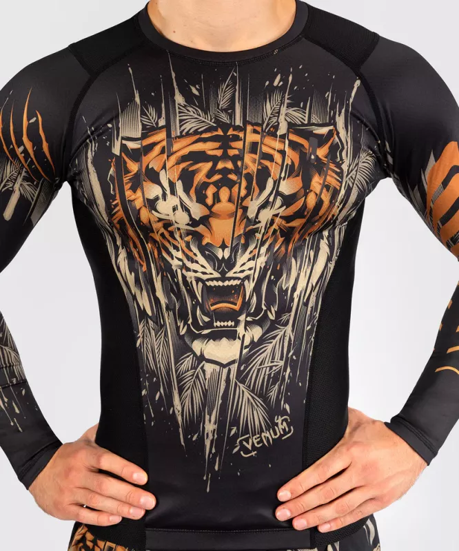 VENUM: TIGER LÅNGÄRMAD RASHGUARD -SVART/NEON ORANGE
