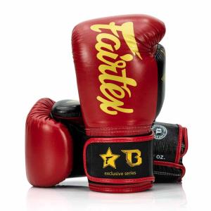 FAIRTEX: FXB BOXNINGSHANDSKAR - RÖD/SVART/GULD