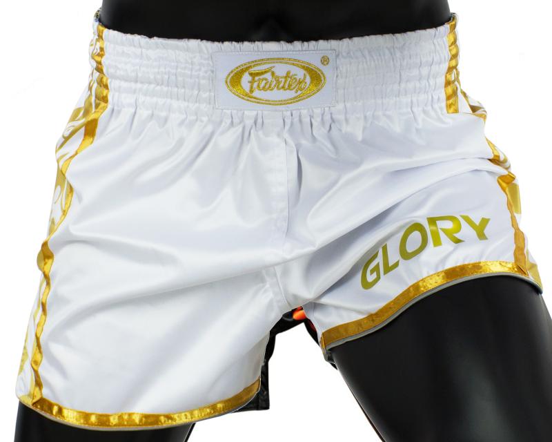 FAIRTEX: GLORY FIGHTSHORTS BSG2 - WHITE/GOLD