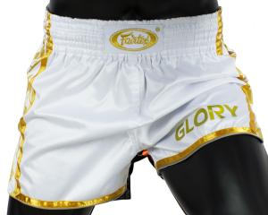 FAIRTEX: GLORY FIGHTSHORTS BSG2 - VIT/GULD