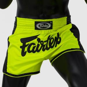 FAIRTEX: MUAY THAI SHORTS SLIM CUT BS1706 - LIMEGRÖN/SVART
