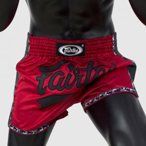 FAIRTEX: MUAY THAI SHORTS SLIM CUT BS1703 - RÖD/SVART