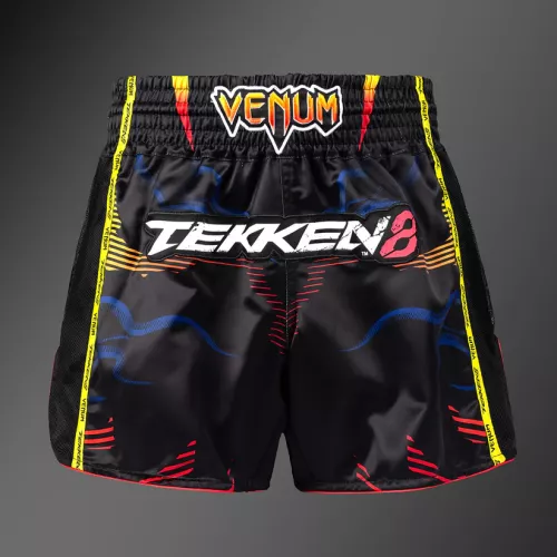VENUM: X TEKKEN 8 MUAY THAI SHORTS - YOSHIMITSU - SVART/ORANGE