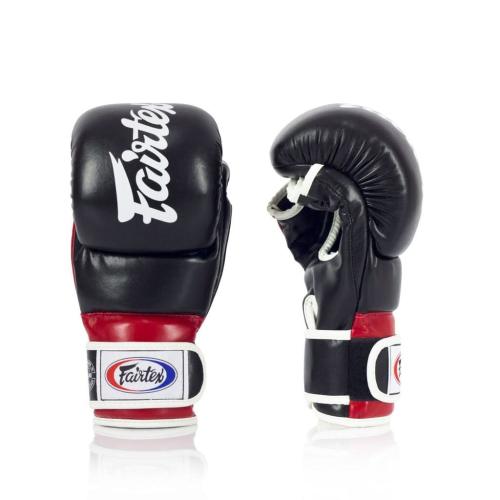 FAIRTEX: SUPER SPARRING GRAPPLING HANDSKAR - SVART/RÖD