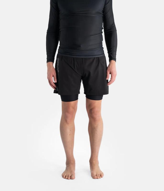 PROGRESS: FLEX HYBRID SHORTS - BLACK
