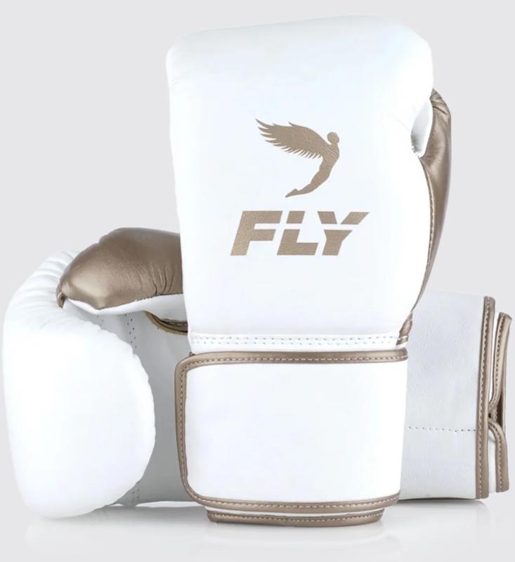 FLY: PREMIUM SUPERLOOP BOXNINGSHANDSKAR - VIT/GULD